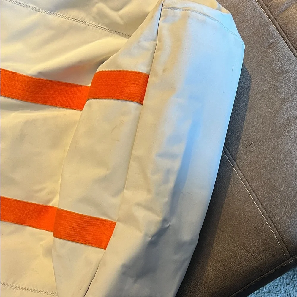 Banana Republic White Tote Bag with Orange Handles
